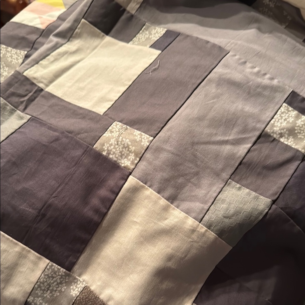 Stylish Patchwork Quilt in Earthy Tones UNFINISHED